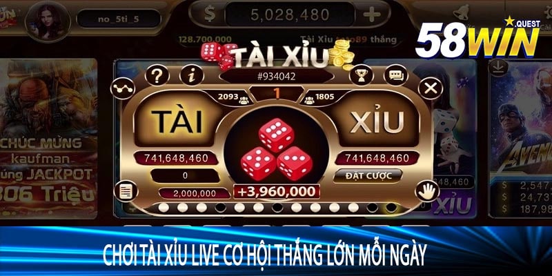 Chơi Tài Xỉu Live Cơ hội thắng lớn mỗi ngày